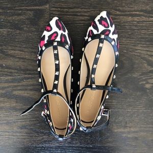 BCBGeneration Shoes - BCBG Studded Punk Leopard Flats Size 6 BCBGeneration Shoes - BCBG Studded Punk Leopard Flats Size 6